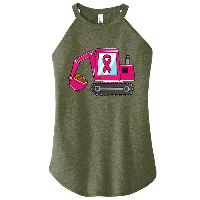 Excavator Ribbon Breast Cancer Awareness Women’s Perfect Tri Rocker Tank