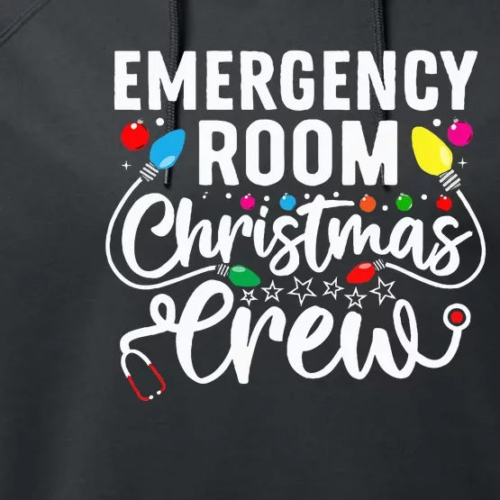 Emergency Room Christmas Crew Nurse Tech Secretary Performance Fleece Hoodie