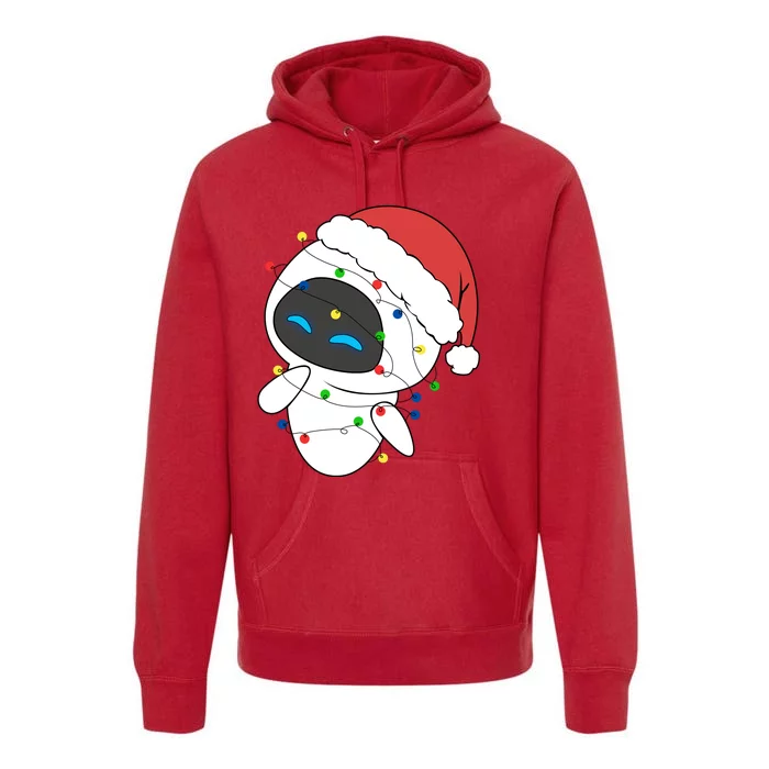 Eve Robot Christmas Lights Eve Robot Very Merry Xmas Party Matching Premium Hoodie