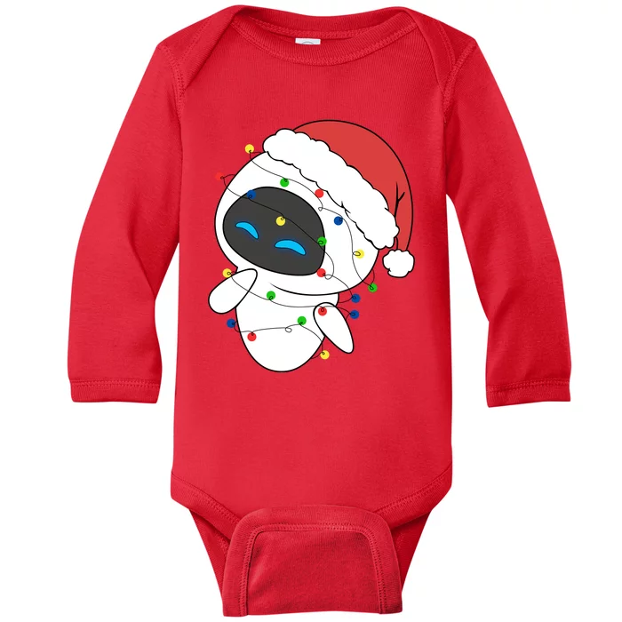 Eve Robot Christmas Lights Eve Robot Very Merry Xmas Party Matching Baby Long Sleeve Bodysuit