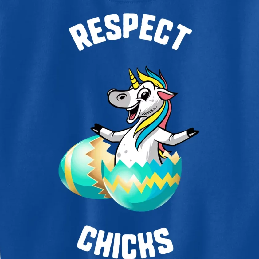 Easter Respect Chicks Trex Dinosaur Bunny Ears Gift Kids Sweatshirt