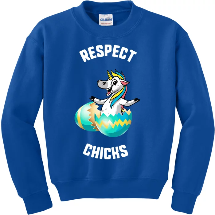 Easter Respect Chicks Trex Dinosaur Bunny Ears Gift Kids Sweatshirt