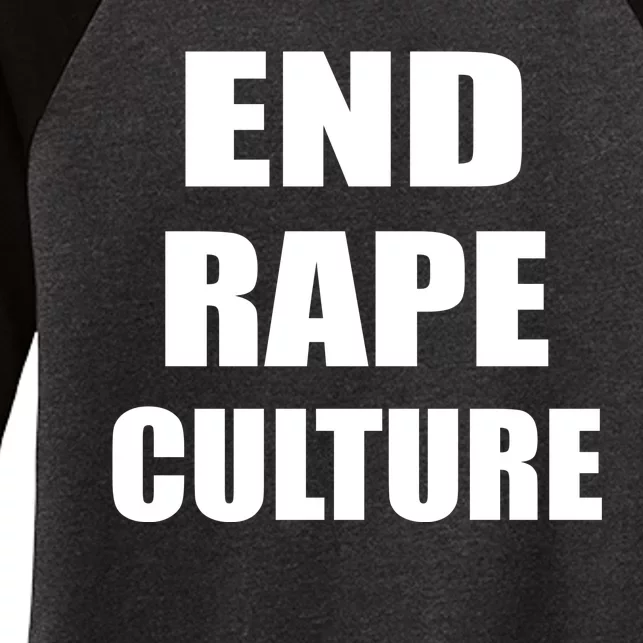 End Rape Culture Women's Tri-Blend 3/4-Sleeve Raglan Shirt