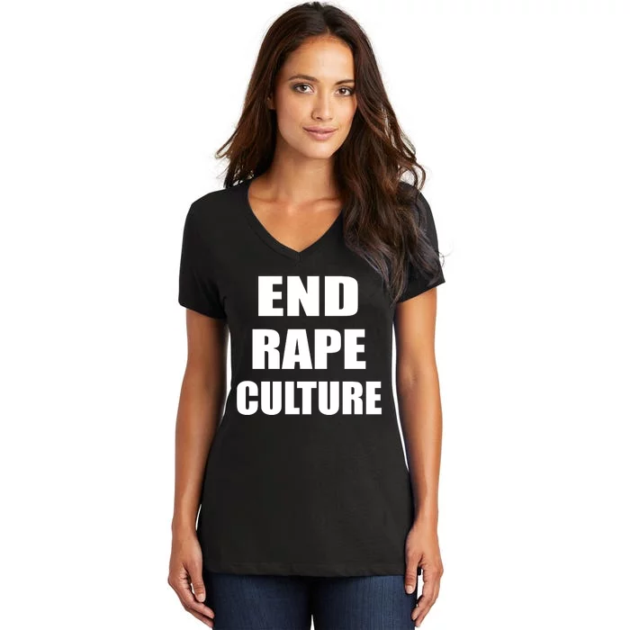 End Rape Culture Women's V-Neck T-Shirt