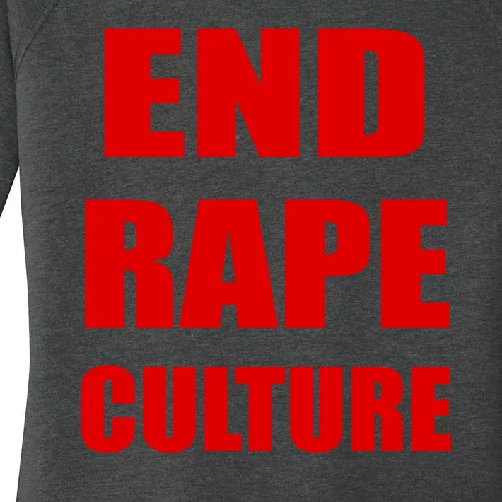 End Rape Culture Red Imprint Women's Perfect Tri Tunic Long Sleeve Shirt