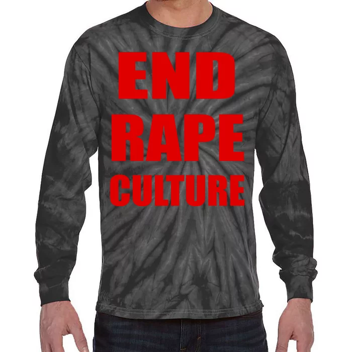 End Rape Culture Red Imprint Tie-Dye Long Sleeve Shirt