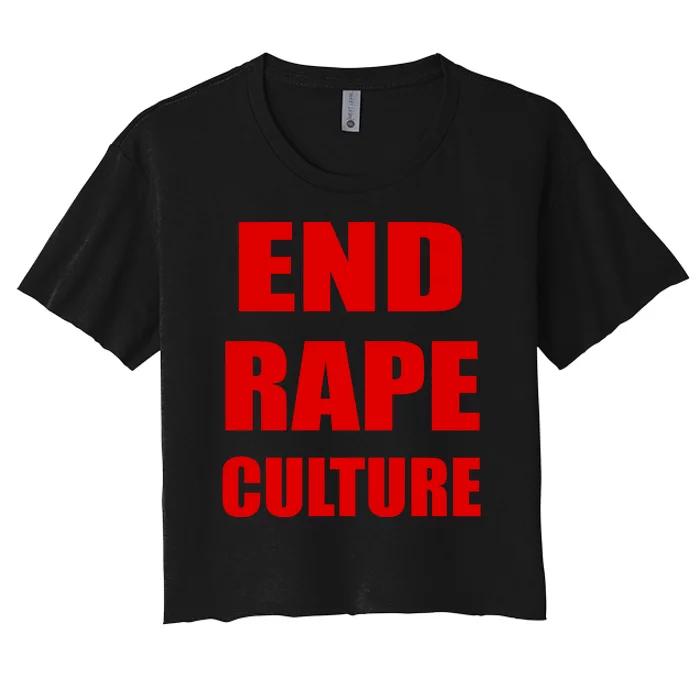 End Rape Culture Red Imprint Women's Crop Top Tee