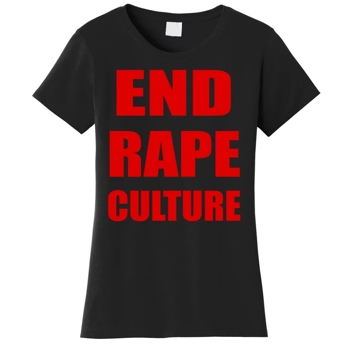 End Rape Culture Red Imprint Women's T-Shirt