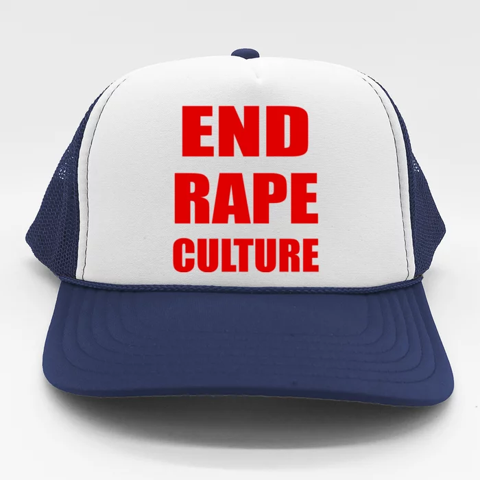 End Rape Culture Red Imprint Trucker Hat