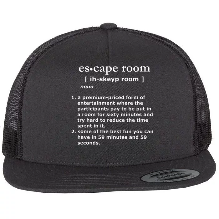 Escape Room Definition Flat Bill Trucker Hat