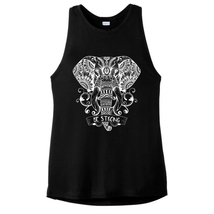 Elephant Reiki Dala And Yoga Native American Meditation Gift Ladies Tri-Blend Wicking Tank