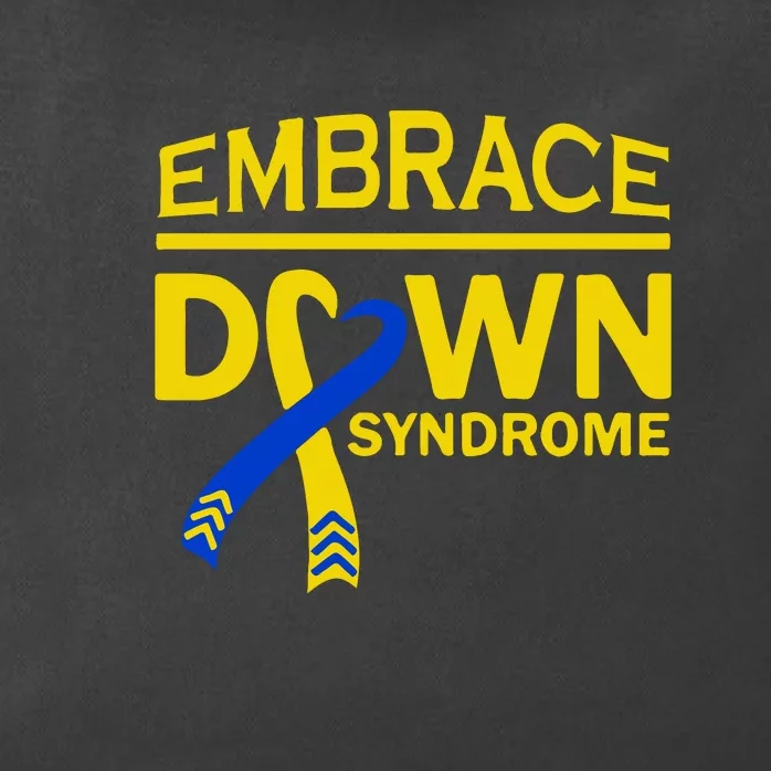 Embrace Ribbon Down Syndrome Awareness Gift Zip Tote Bag