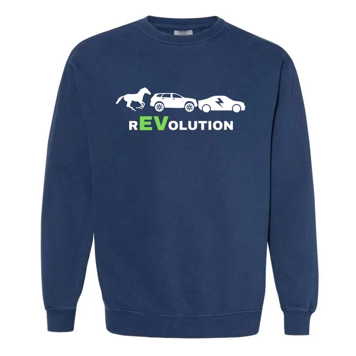 EV Revolution, Drive ECars EV Life Funny Electric Vehicle Garment-Dyed Sweatshirt