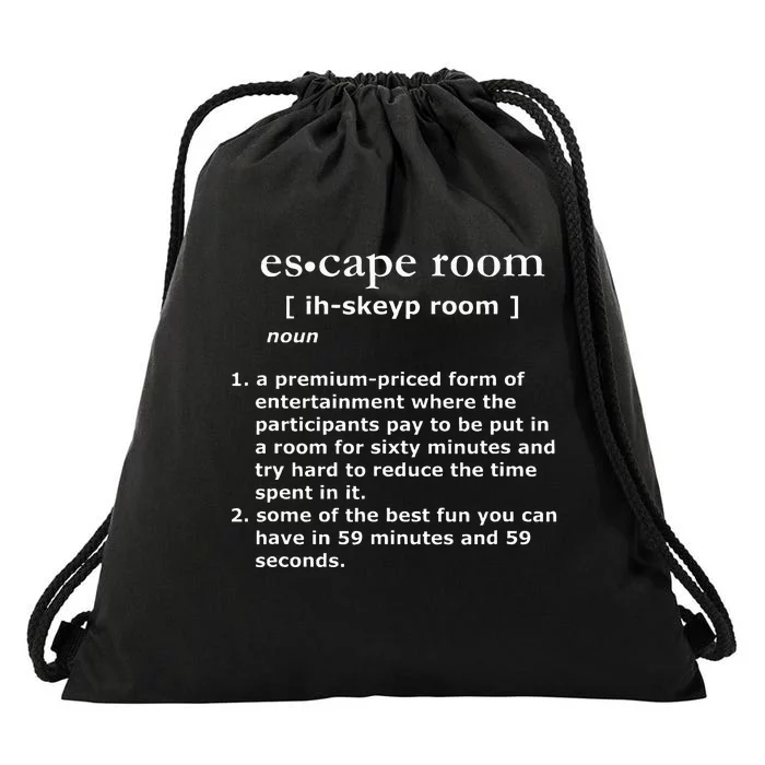 Escape Room Definition Drawstring Bag