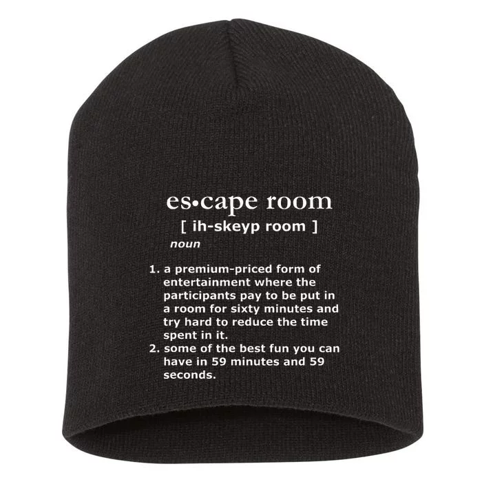 Escape Room Definition Short Acrylic Beanie