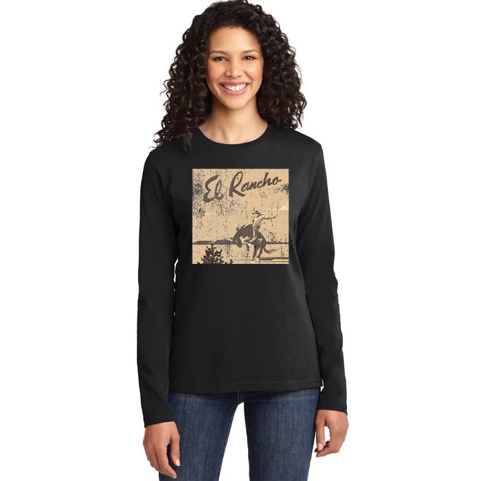 El Rancho Drivein Theatre Vintage Design San Jose Ladies Long Sleeve Shirt