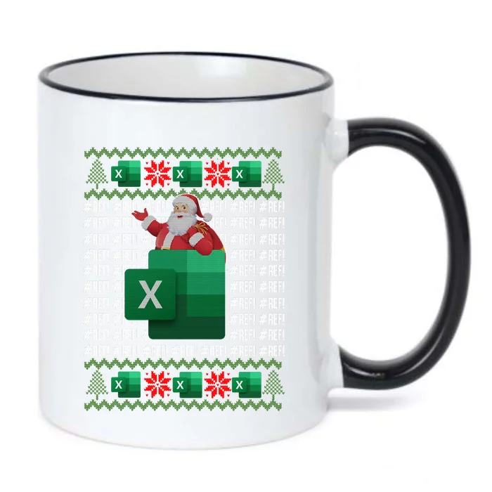 Excel REF Error Spreadsheet,CPA Accountant Christmas Sweater Black Color Changing Mug