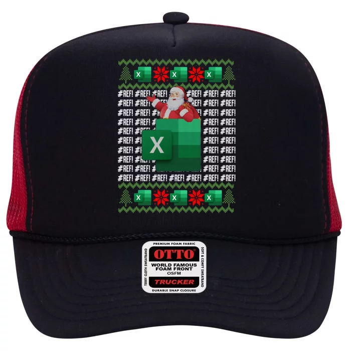 Excel REF Error Spreadsheet,CPA Accountant Christmas Sweater High Crown Mesh Trucker Hat