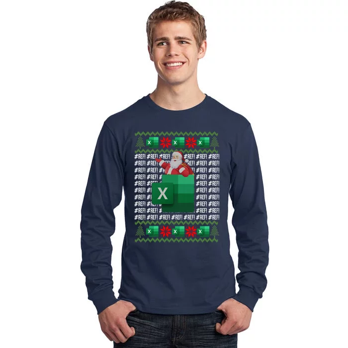 Excel REF Error Spreadsheet,CPA Accountant Christmas Sweater Tall Long Sleeve T-Shirt