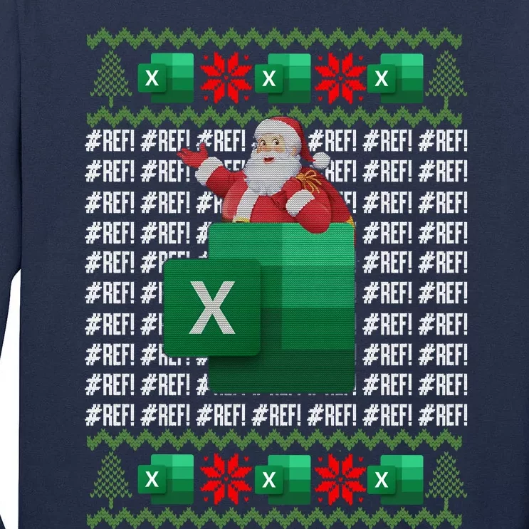 Excel REF Error Spreadsheet,CPA Accountant Christmas Sweater Tall Long Sleeve T-Shirt