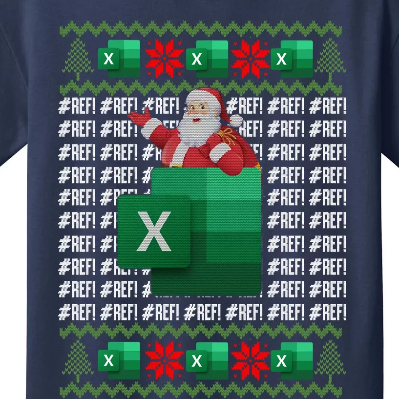 Excel REF Error Spreadsheet,CPA Accountant Christmas Sweater Kids T-Shirt