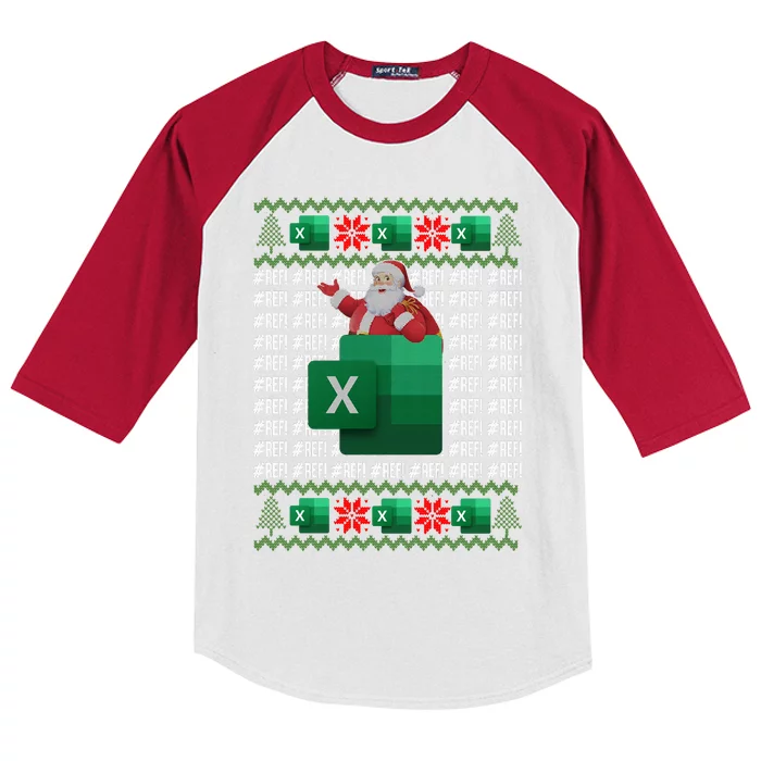 Excel REF Error Spreadsheet,CPA Accountant Christmas Sweater Kids Colorblock Raglan Jersey