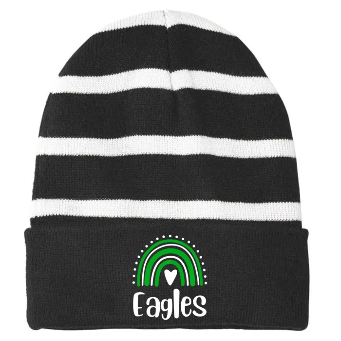 Eagles Rainbow Striped Beanie with Solid Band