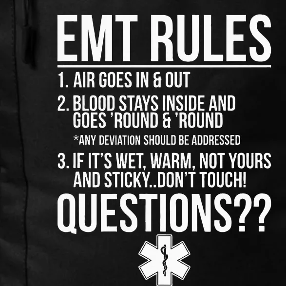 EMT Rules Emergency Medical Technician Daily Commute Backpack