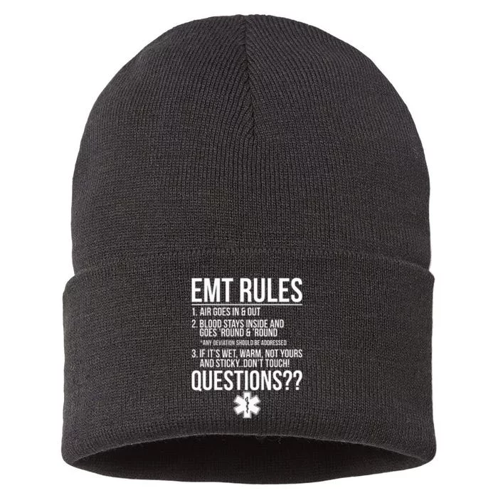 EMT Rules Emergency Medical Technician Sustainable Knit Beanie