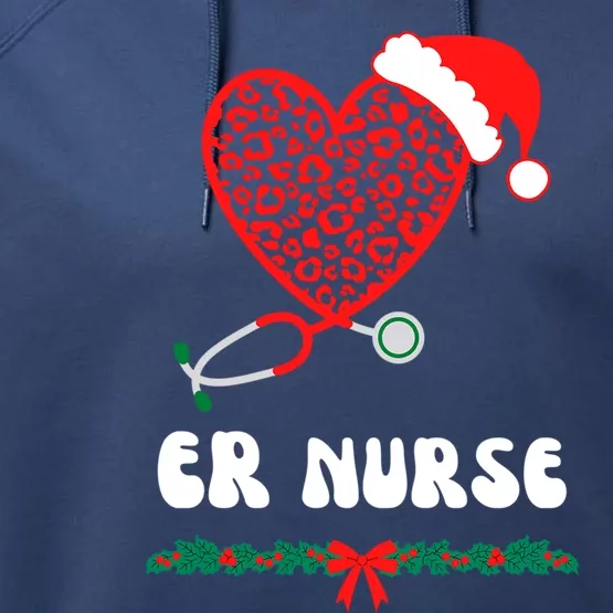 Emergency Room Er Nurse Christmas Holidays Xmas Nursing Funny Gift Performance Fleece Hoodie