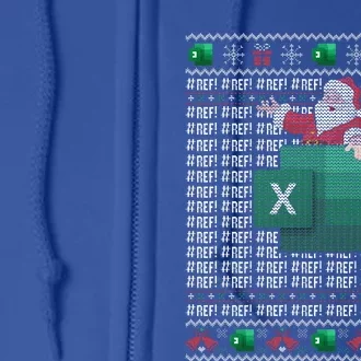 Excel REF Error Spreadsheet Ugly Christmas Sweater Full Zip Hoodie