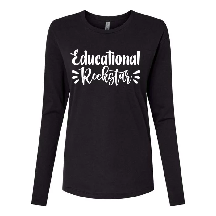 Educational Rockstar Funny Graphic Teacher Tee Gift Womens Cotton Relaxed Long Sleeve T-Shirt