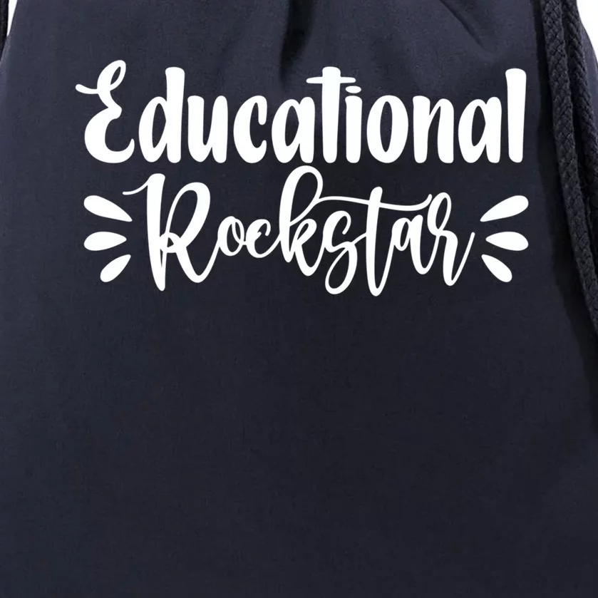 Educational Rockstar Funny Graphic Teacher Tee Gift Drawstring Bag