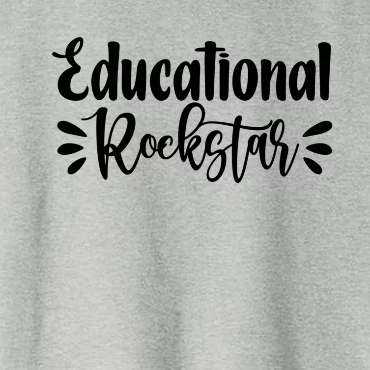 Educational Rockstar Funny Graphic Teacher Tee Gift Women's Crop Top Tee