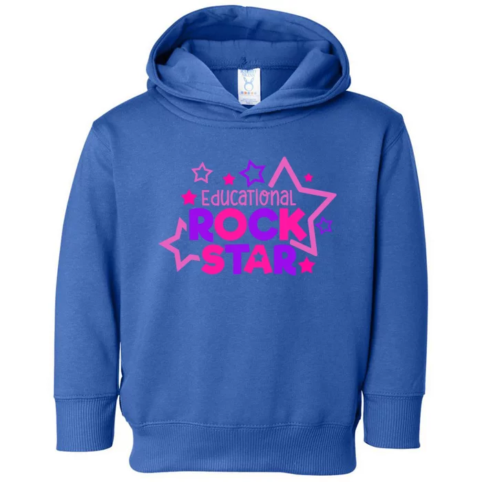 Educational Rockstar Funny Teacher Back To School Joke Quote Cute Gift Toddler Hoodie