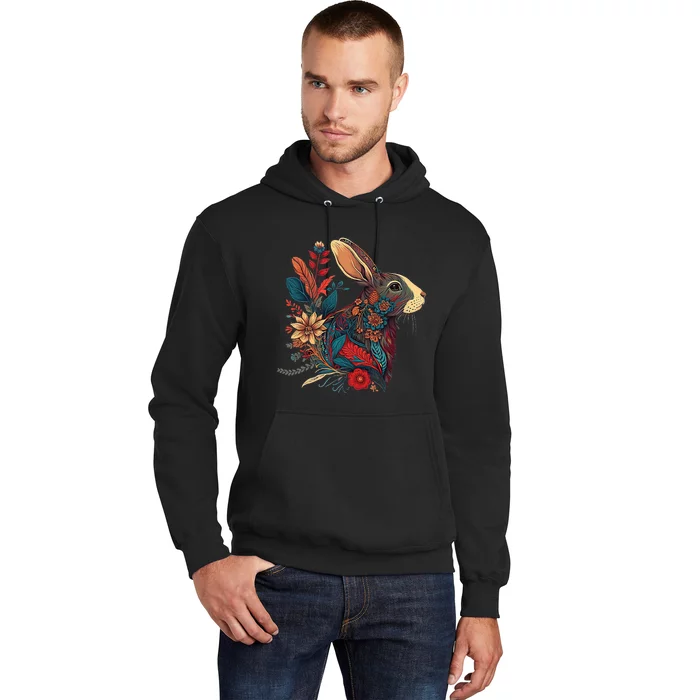 Easter Rabbit Floral Graphic Hoodie