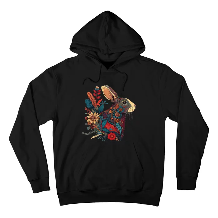 Easter Rabbit Floral Graphic Hoodie