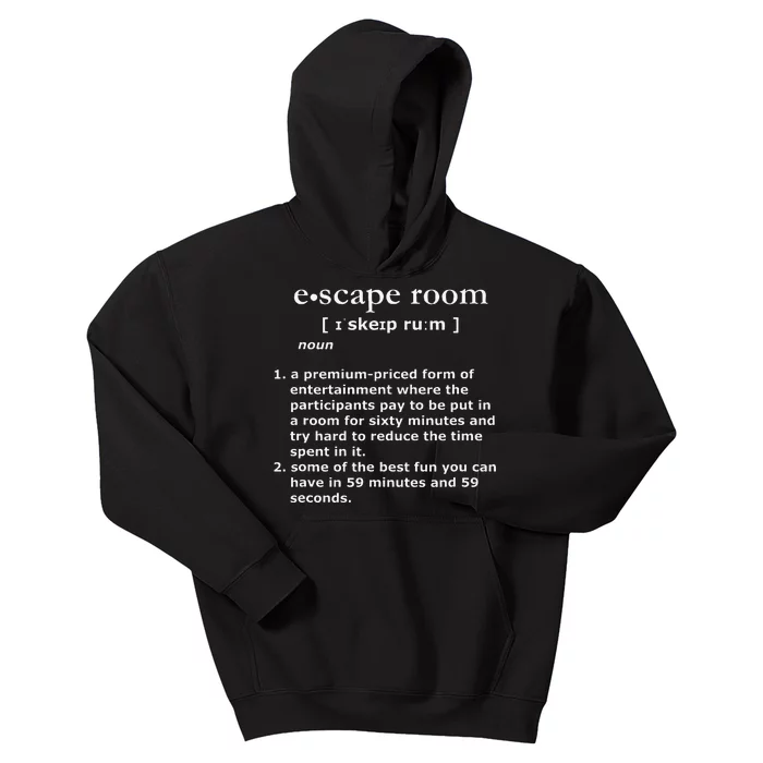 Escape Room Funny Definition Kids Hoodie