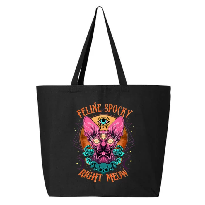 Edgy Rock Goth Metalhead Art With Sphynx Hairless Cat 25L Jumbo Tote