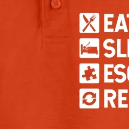 Escape Room Game Eat Sleep Escape Repeat Cute Gift Dry Zone Grid Performance Polo