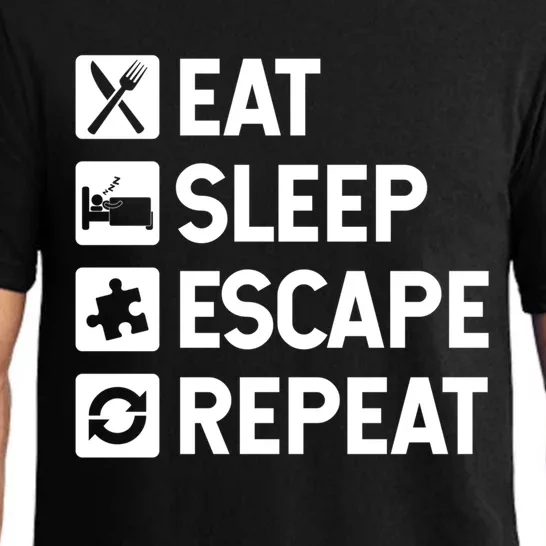 Escape Room Game Eat Sleep Escape Repeat Cute Gift Pajama Set