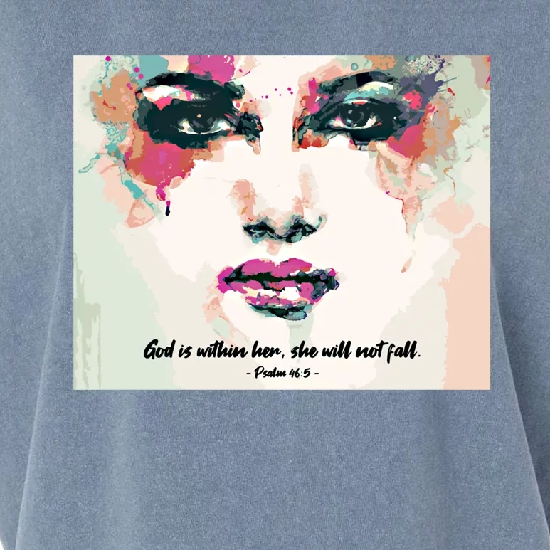 Encouraging Religious God Is Within Her She Will Not Fall Gift Garment-Dyed Women's Muscle Tee