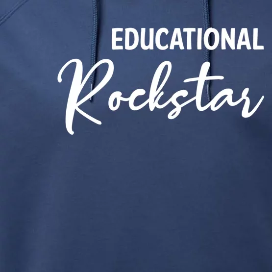 Educational Rockstar Great Gift Performance Fleece Hoodie