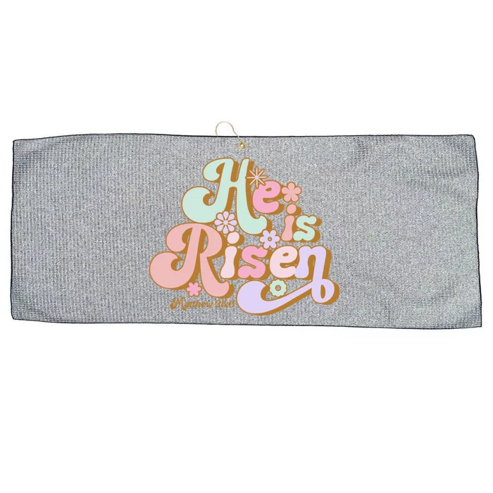 Easter Retro Groovy He Is Risen Jesus Women Easter Large Microfiber Waffle Golf Towel