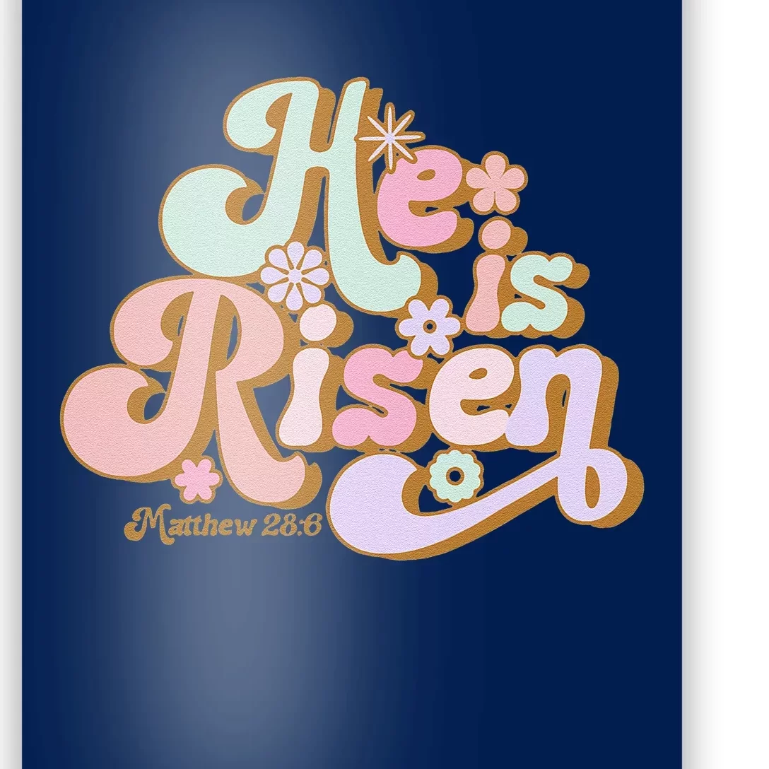 Easter Retro Groovy He Is Risen Jesus Women Easter Poster