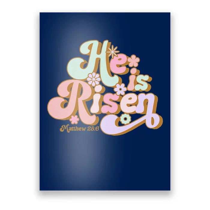 Easter Retro Groovy He Is Risen Jesus Women Easter Poster