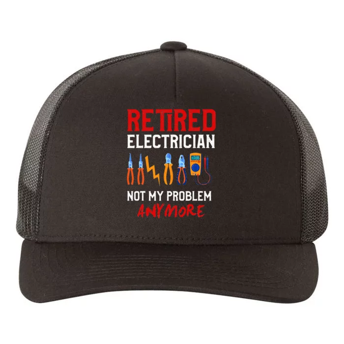 Electrician Retirement Gift Funny Retired Electrician Yupoong Adult 5-Panel Trucker Hat