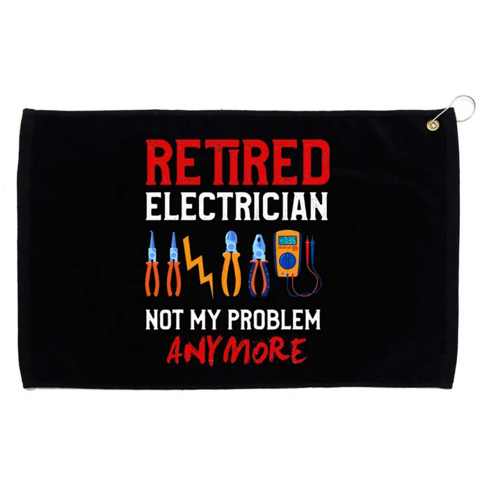 Electrician Retirement Gift Funny Retired Electrician Grommeted Golf Towel