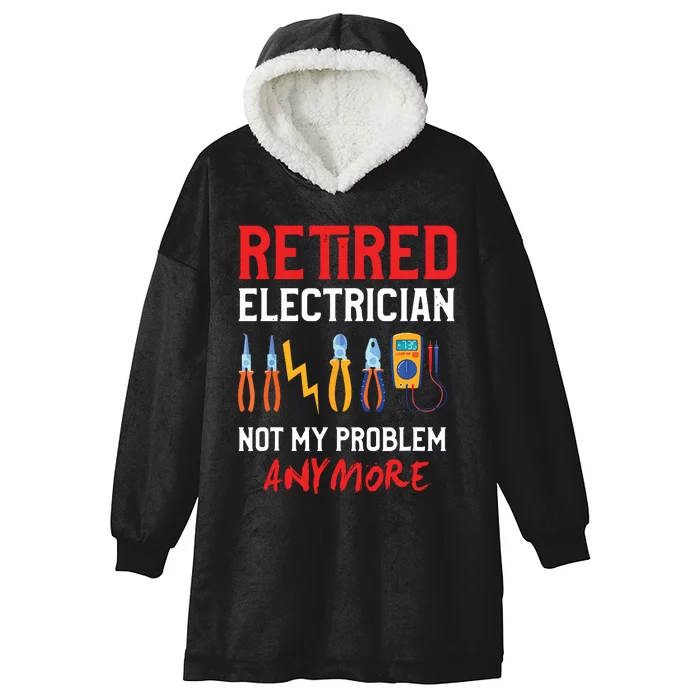 Electrician Retirement Gift Funny Retired Electrician Hooded Wearable Blanket