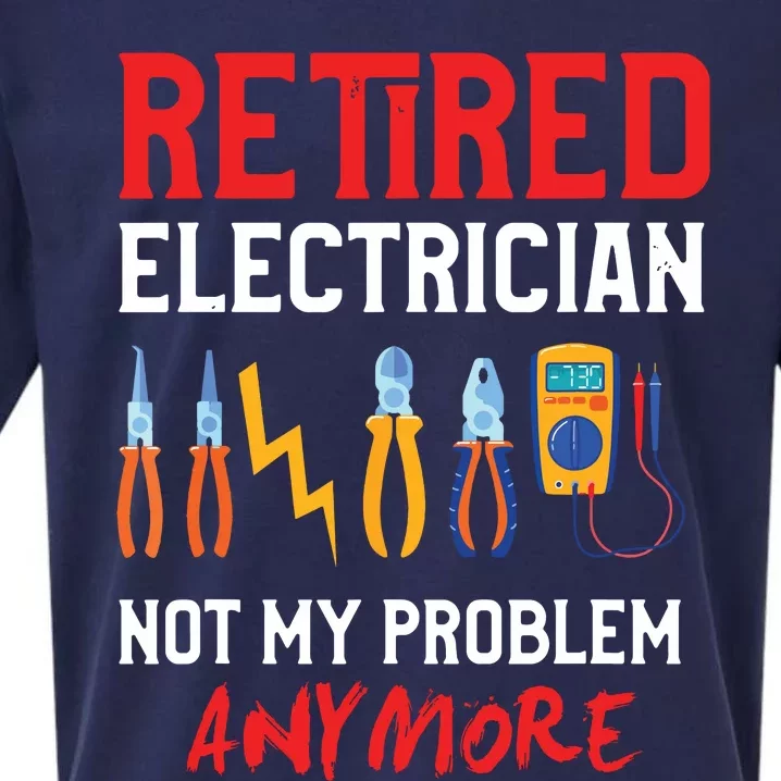 Electrician Retirement Gift Funny Retired Electrician Sueded Cloud Jersey T-Shirt